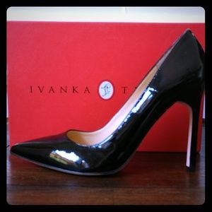 Ivanka Trump 4" Black Patent Leather Pumps